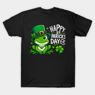 St Patricks Day Frog Face Saint Pattys Paddys Men Women Kids T-Shirt